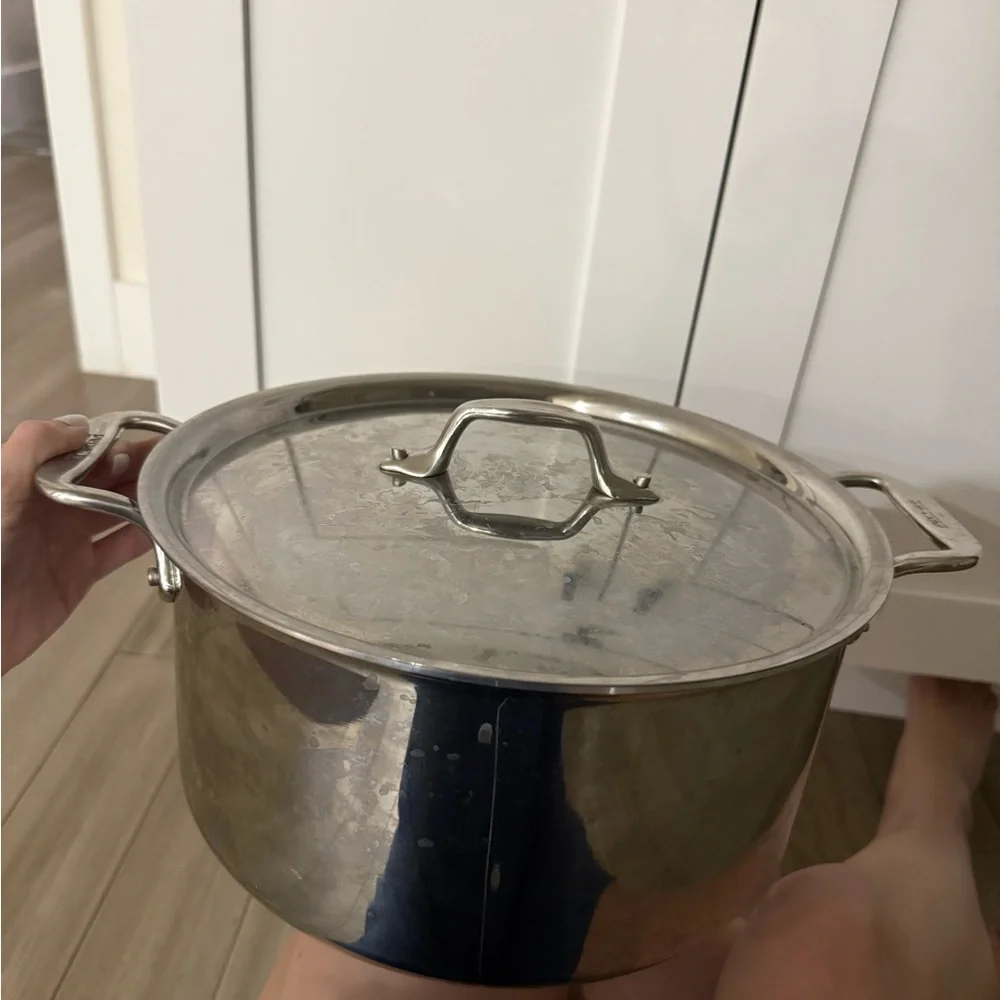 All Clad D3 stainless everyday 3-ply bonded cookware set with stainless lids
